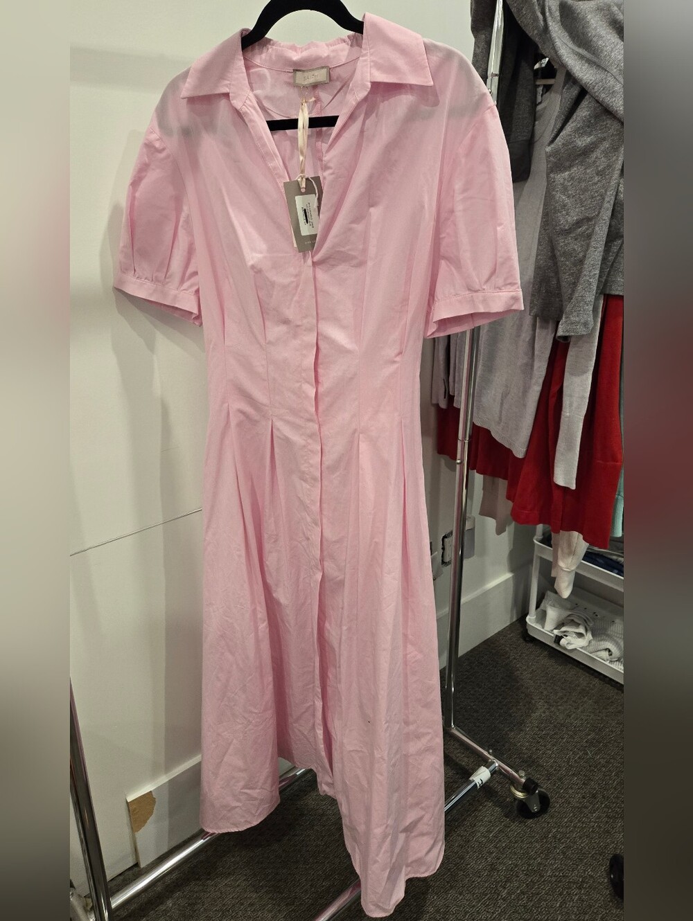 Soft Pink Maxi Shirt Dress